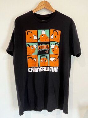 Chainsaw Man Pochita Grid Panel Graphic T-Shirt Black Men’s XL Crunchyroll